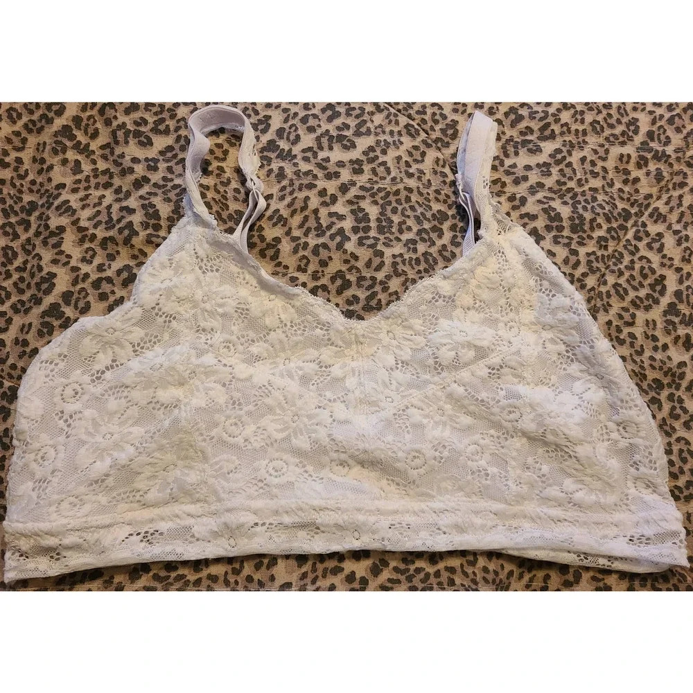 Cb Established Floral Lace Bra Women's Size 1X Nylon Blend Adjustable Strap (AI)